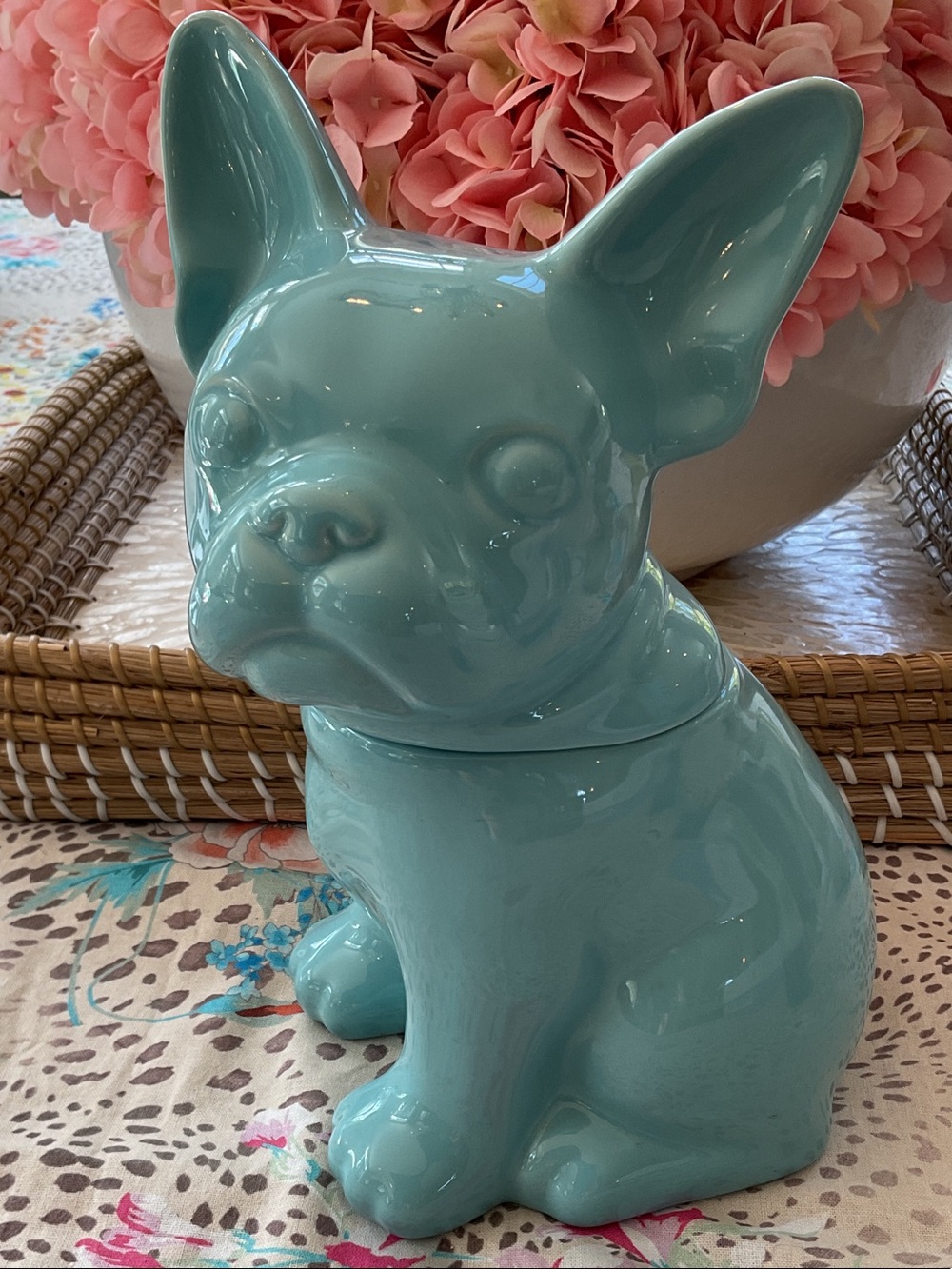 Threshold Turquoise Ceramic French Bulldog Jar